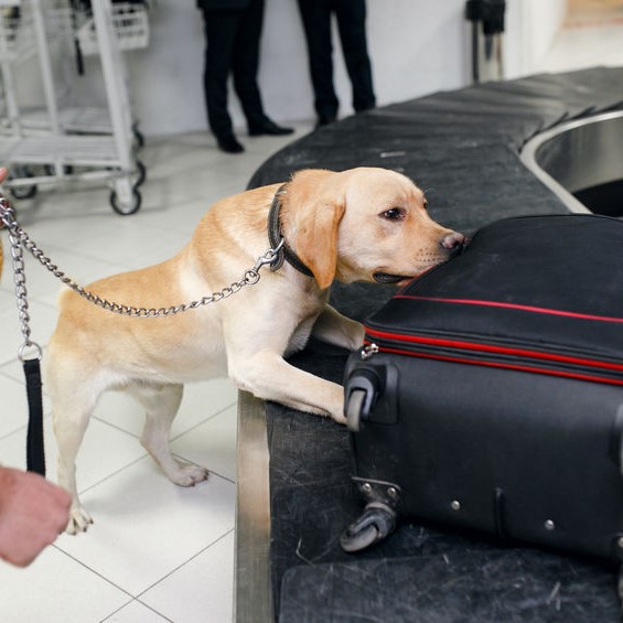 dog sniffing out drugs