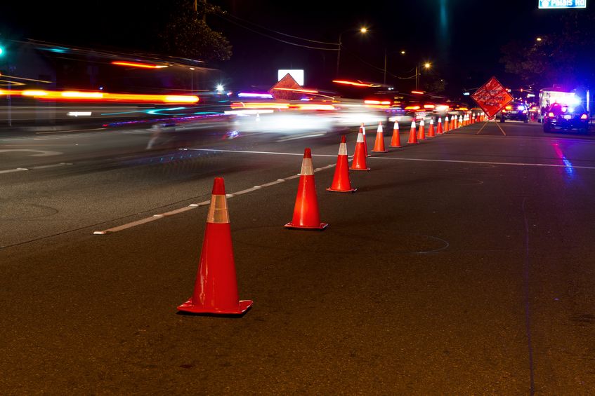 cones on the road