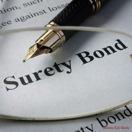 close up of surety bond document with glasses and pen